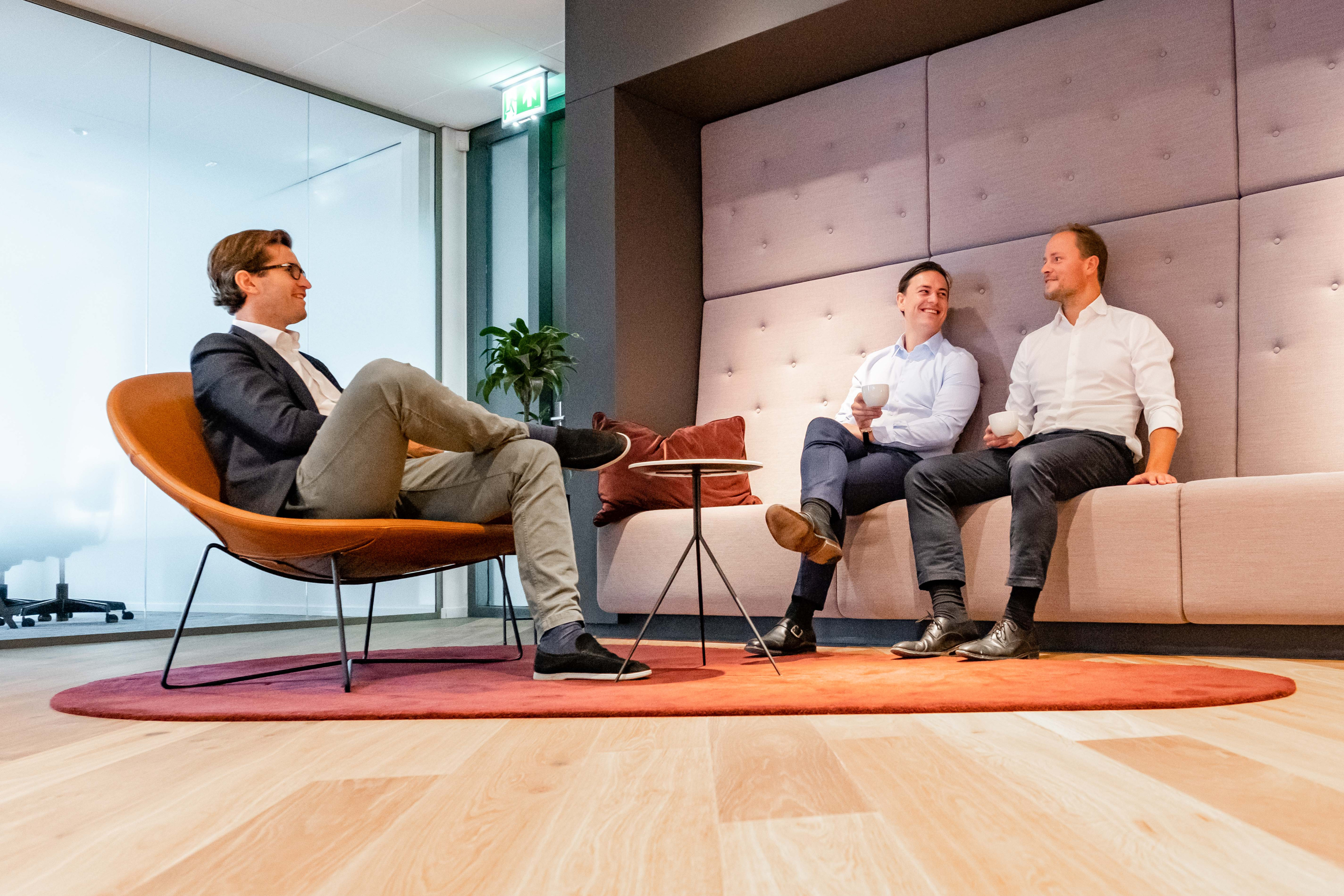 The Hague team drinking coffee