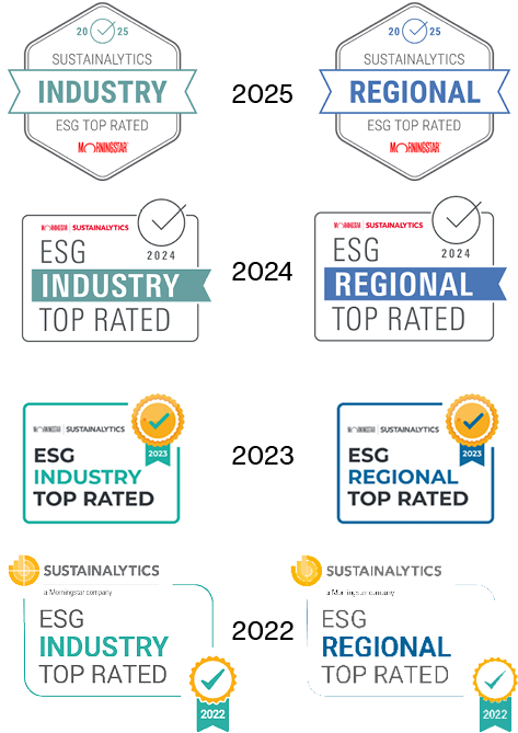 Sustainalytics badges 22-23-24-25 combined